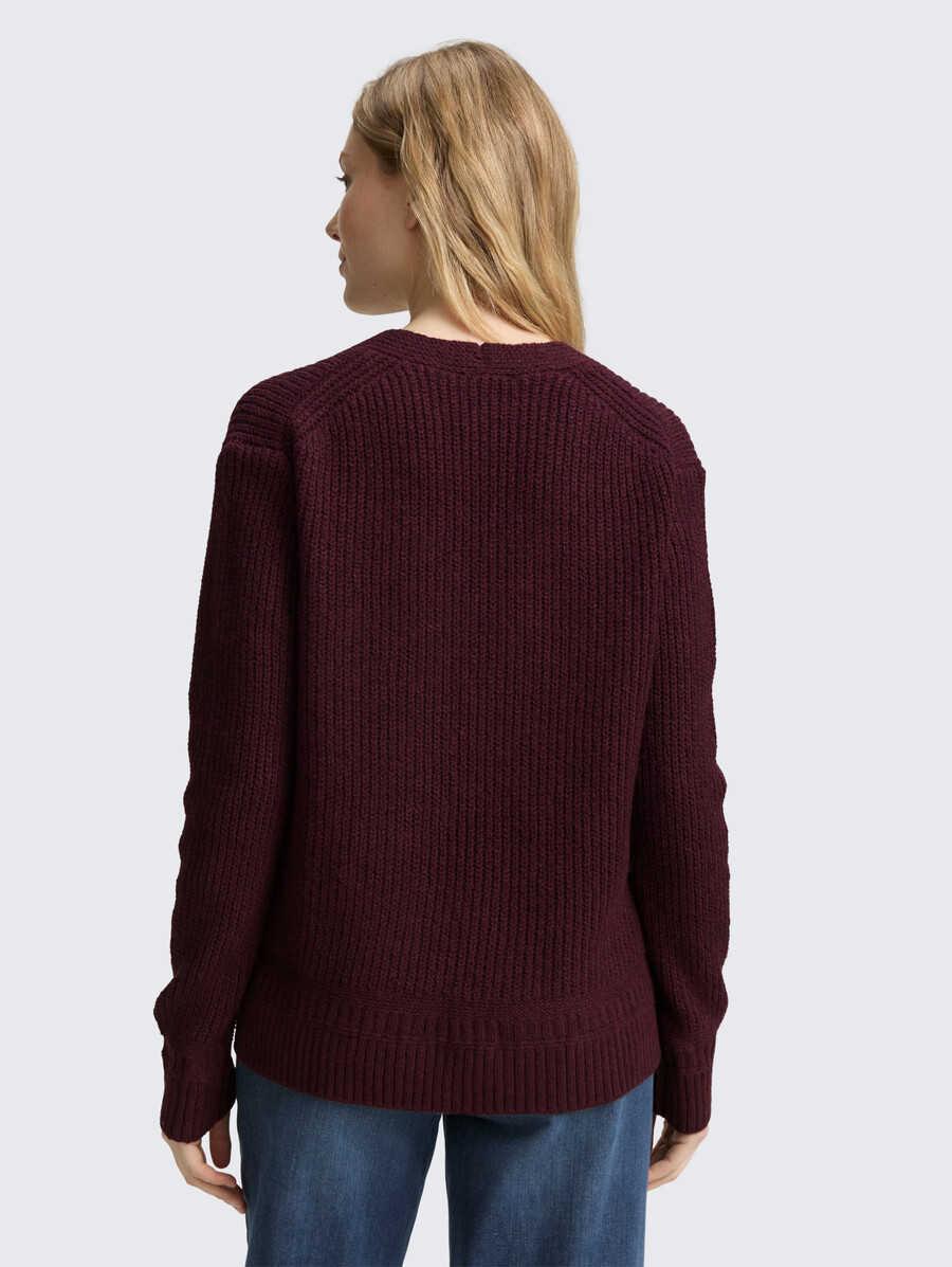 jersey de punto con cuello en v