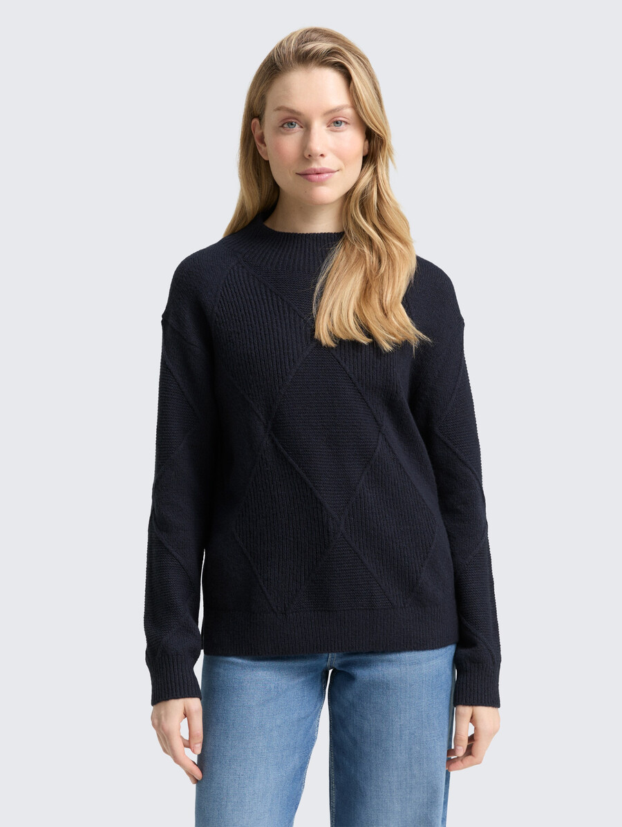 jersey de punto holgado con cuello alto