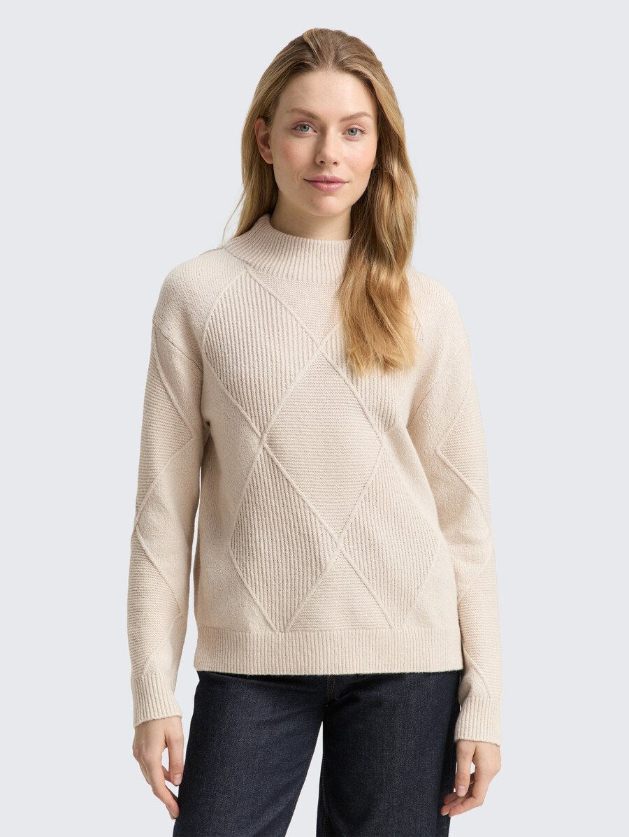 jersey de punto holgado con cuello alto