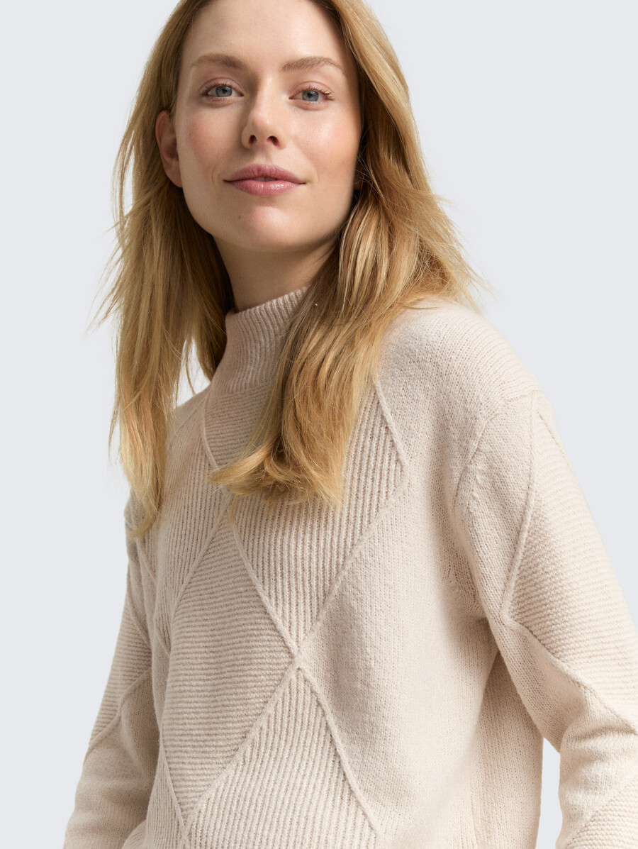 jersey de punto holgado con cuello alto