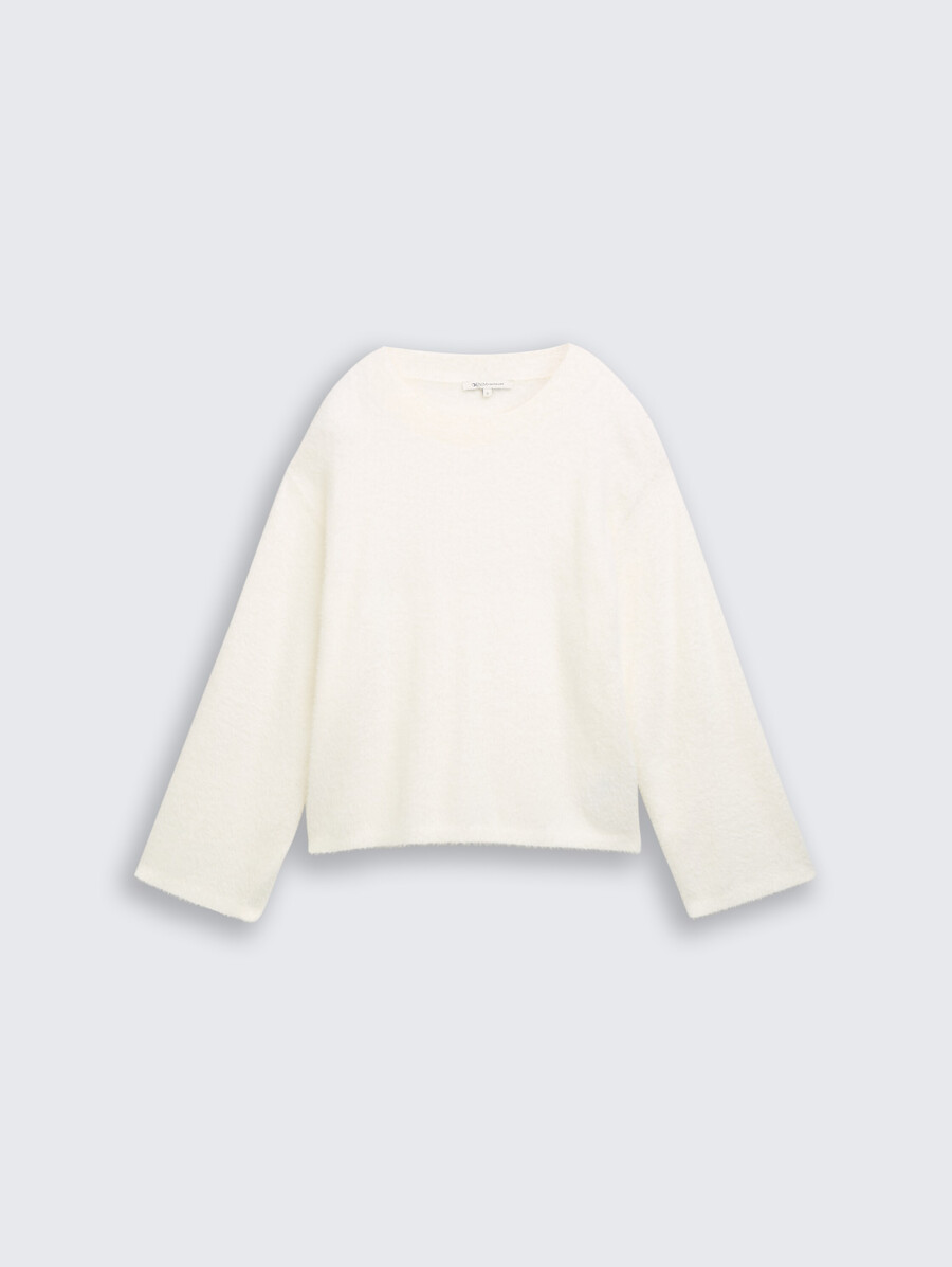 jersey de punto en hilo de plumas