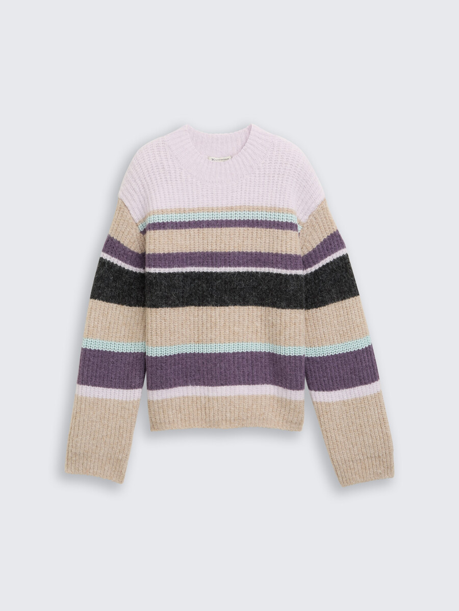 jersey de punto de corte relajado con estampado de rayas
