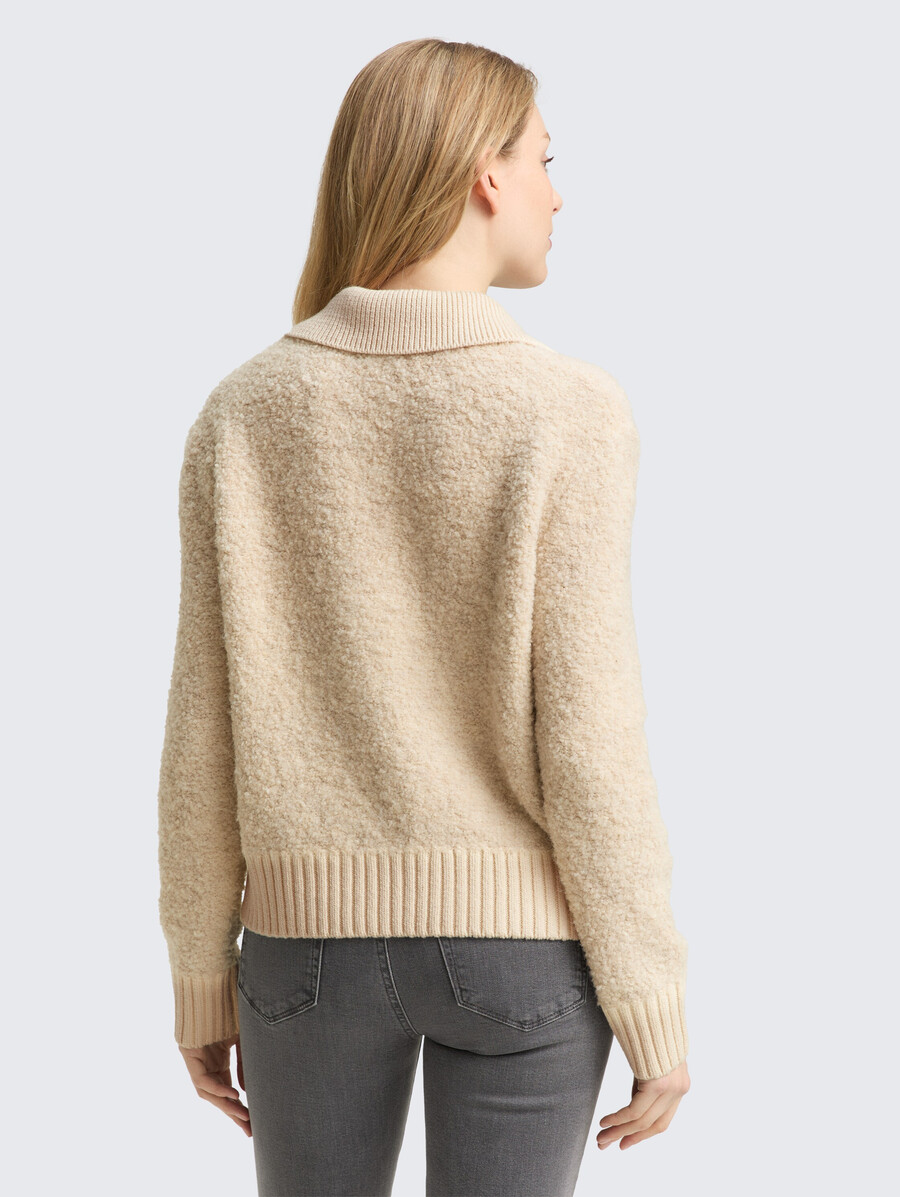 jersey de punto bouclé con cuello