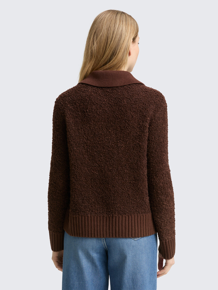 jersey de punto bouclé con cuello