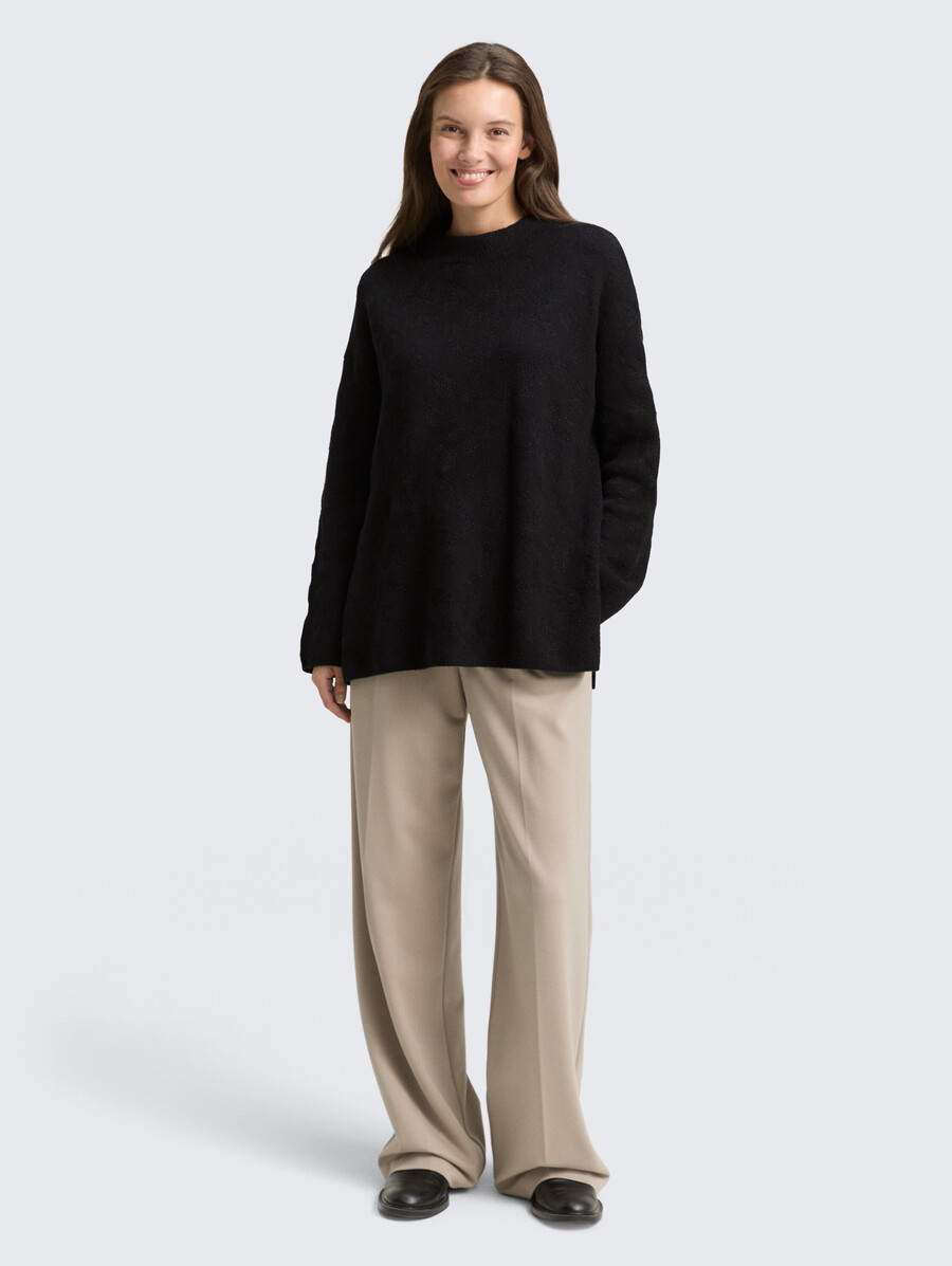 jersey de punto oversize con efecto brillo
