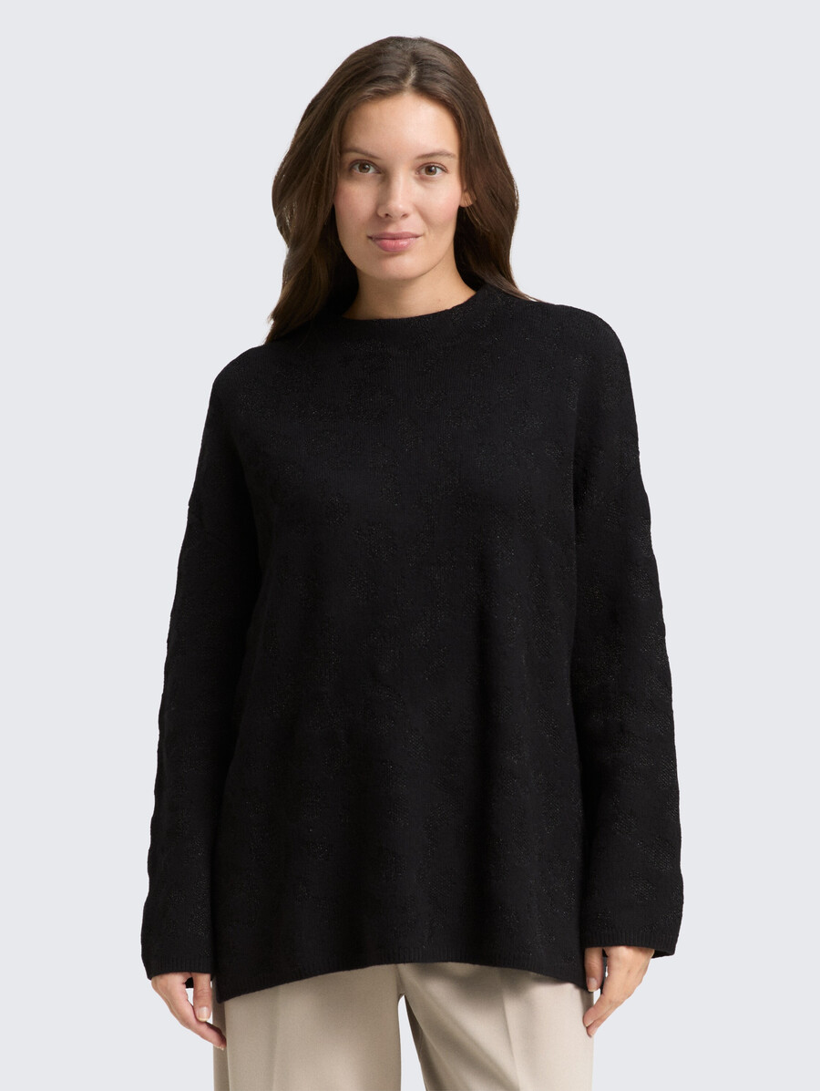 jersey de punto oversize con efecto brillo