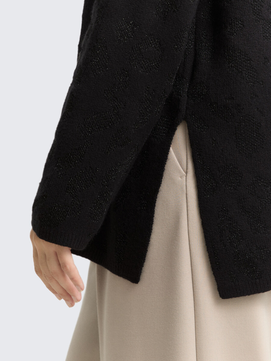 jersey de punto oversize con efecto brillo