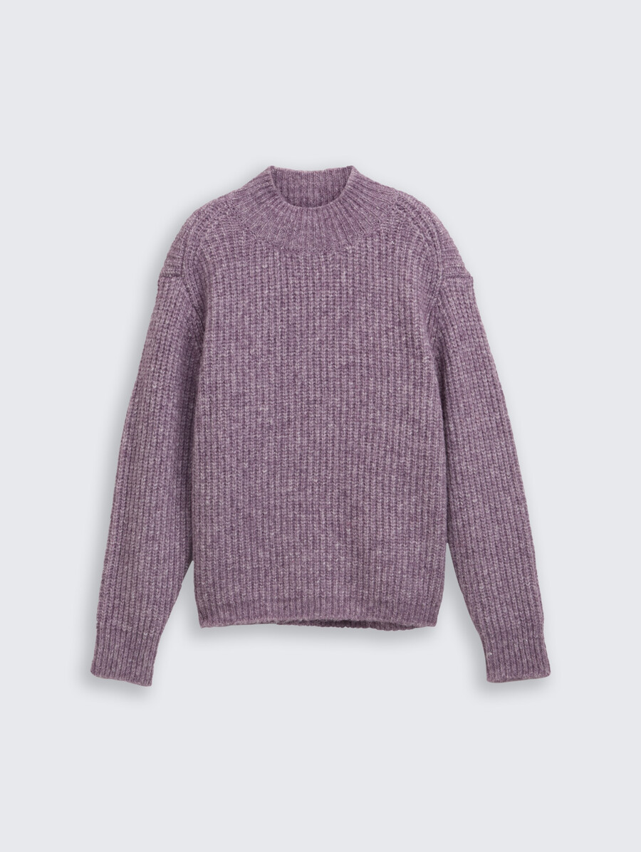 jersey de punto de corte relajado con cuello alto