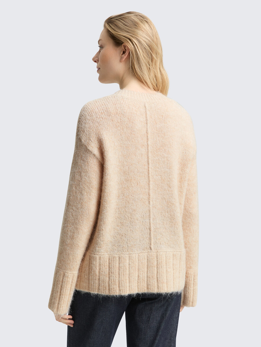 jersey de punto de gran tamaño con contenido de lana