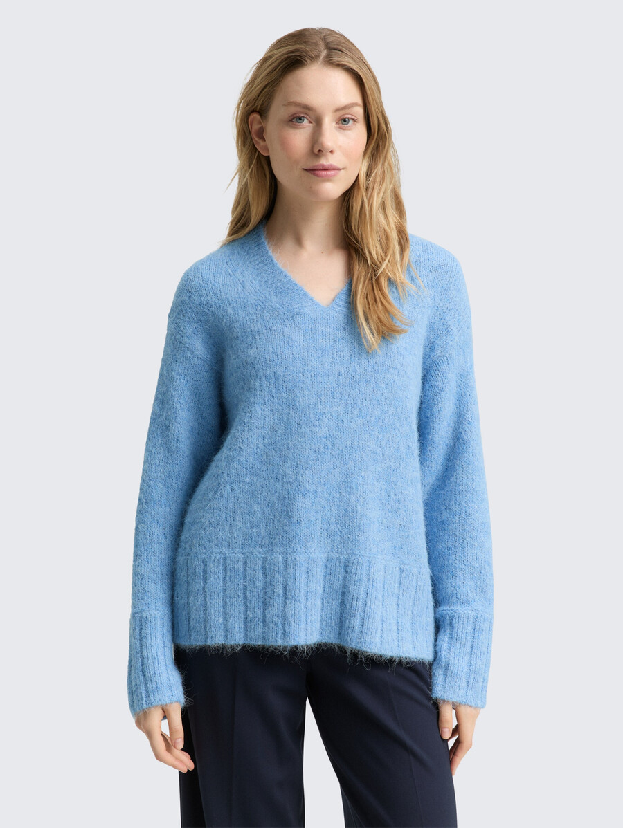jersey de punto de gran tamaño con contenido de lana