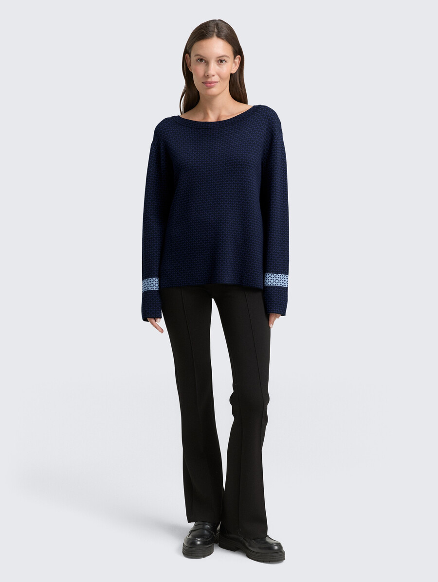 jersey holgado de punto jacquard