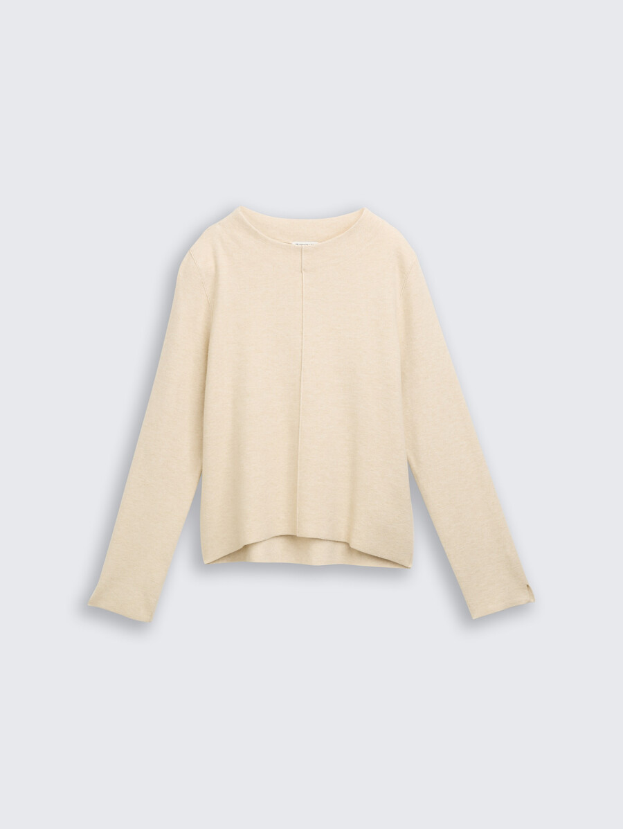 jersey de punto corto con cuello alto