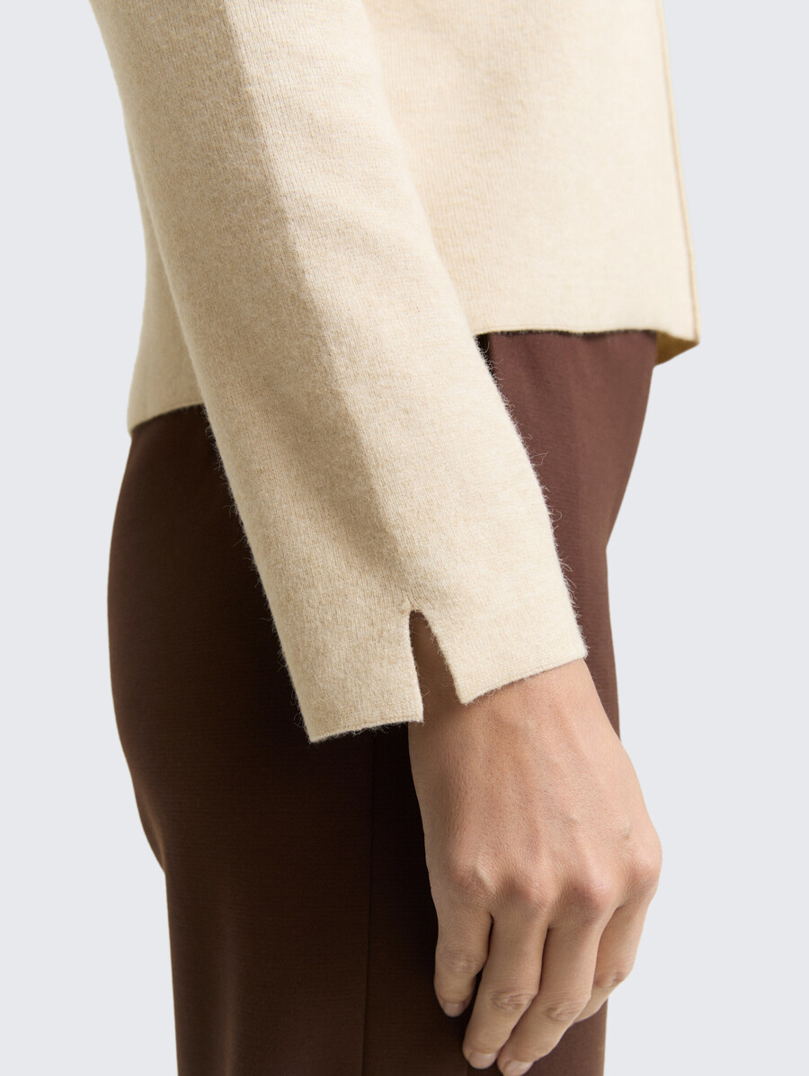 jersey de punto corto con cuello alto