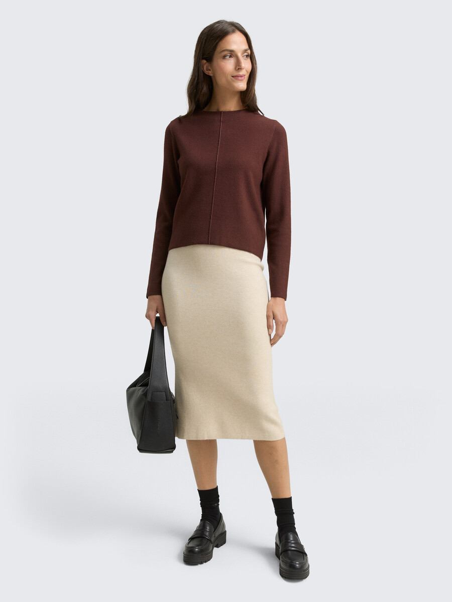 jersey de punto corto con cuello alto