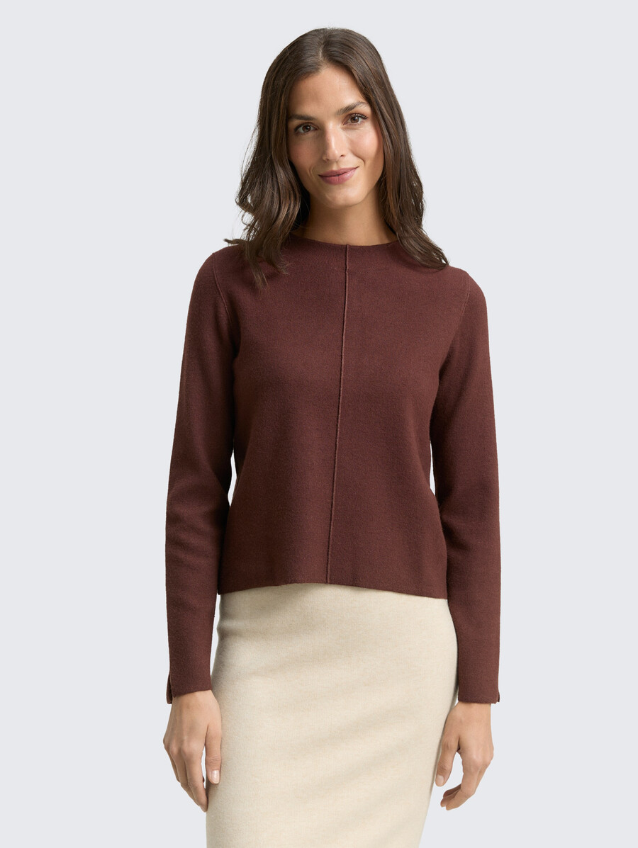 jersey de punto corto con cuello alto