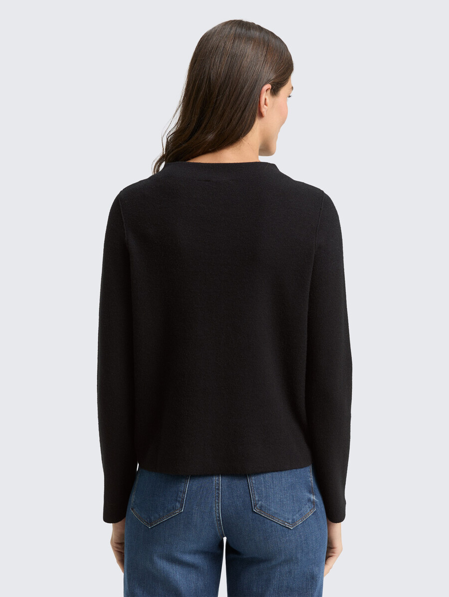 jersey de punto corto con cuello alto