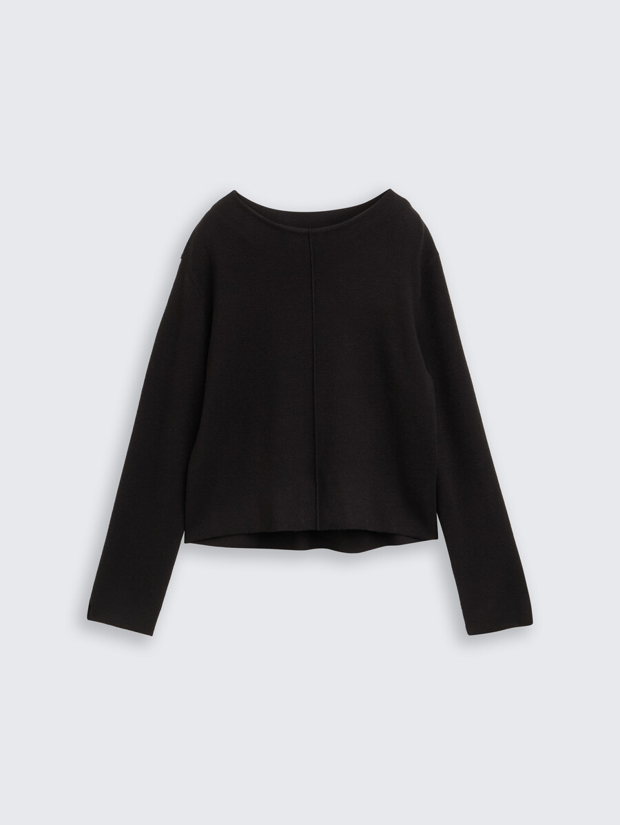 jersey de punto corto con cuello alto
