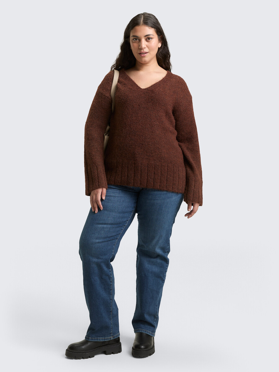 talla grande - jersey de punto holgado con contenido de lana