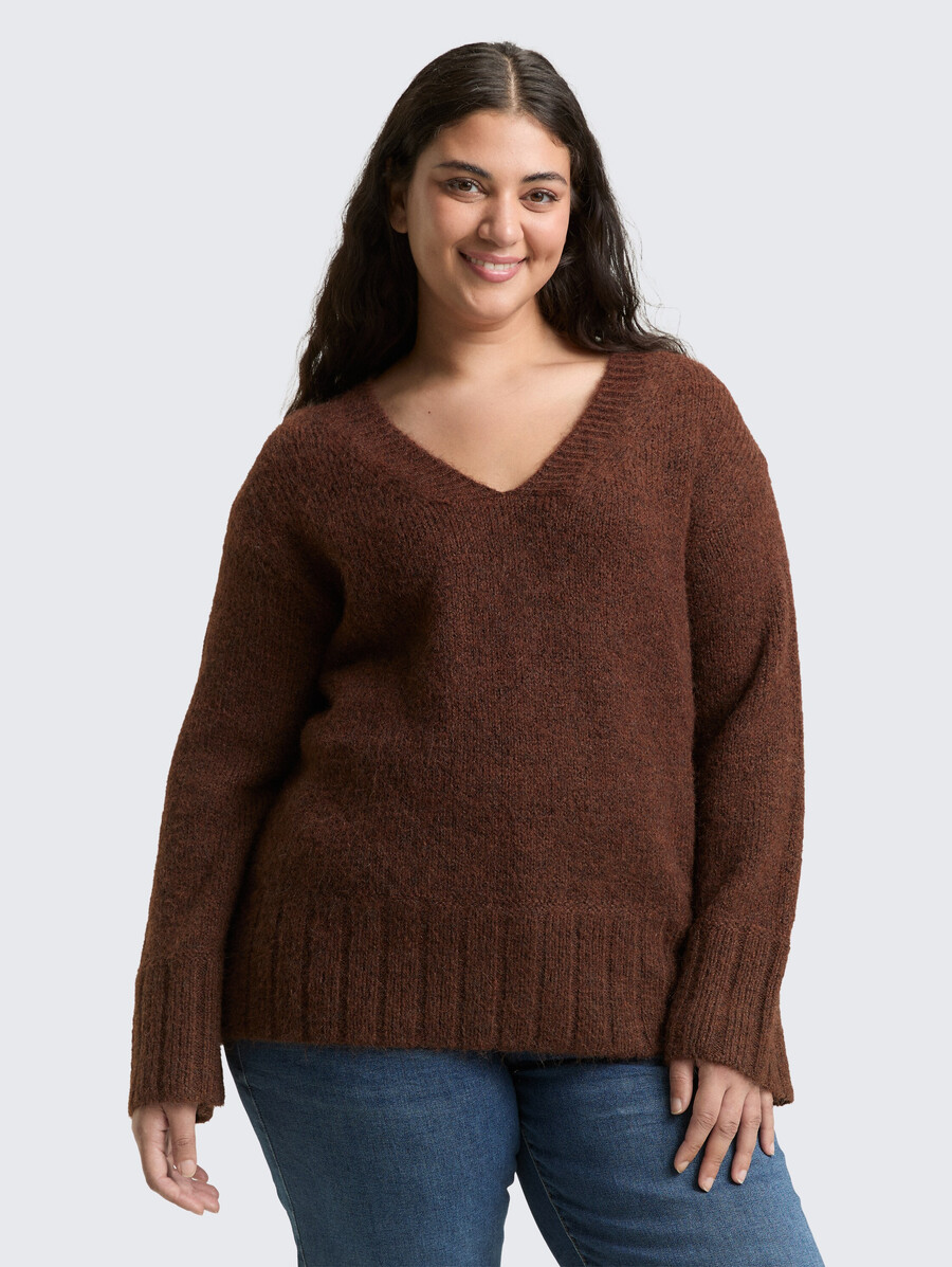 talla grande - jersey de punto holgado con contenido de lana