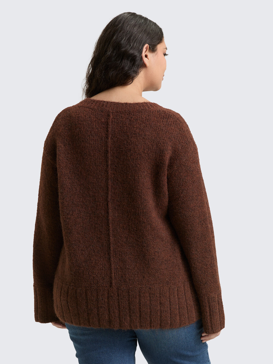 talla grande - jersey de punto holgado con contenido de lana