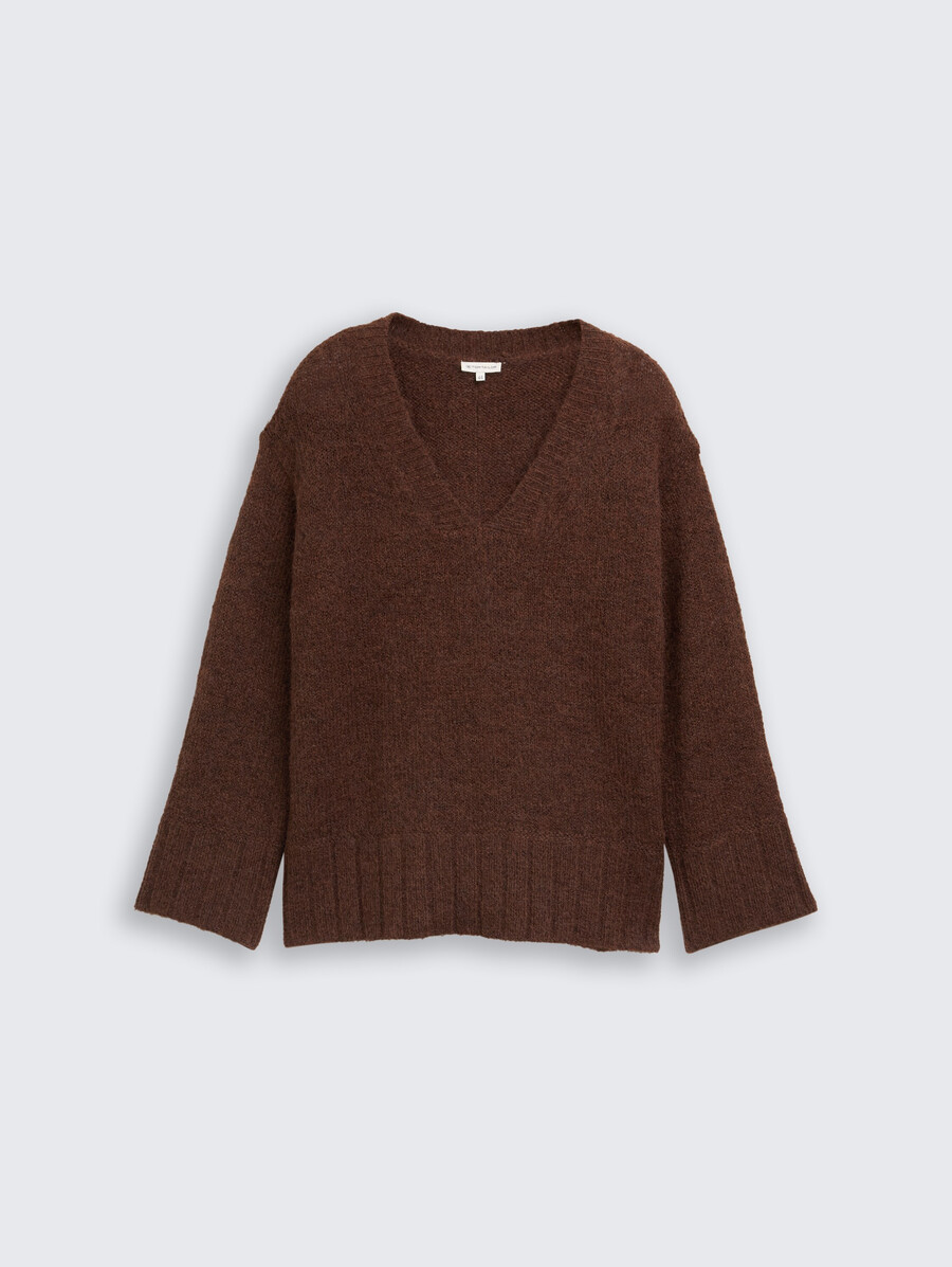 talla grande - jersey de punto holgado con contenido de lana