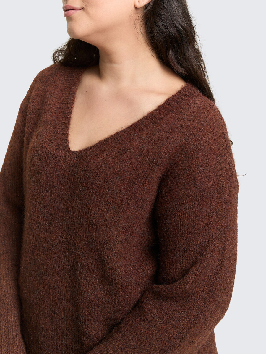 talla grande - jersey de punto holgado con contenido de lana