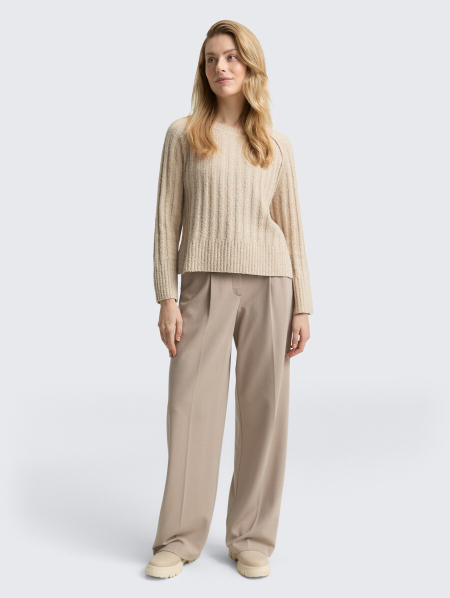 jersey de punto bouclé con porcentaje de lana