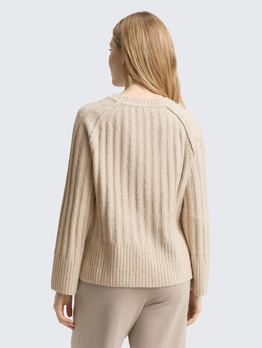 jersey de punto bouclé con porcentaje de lana