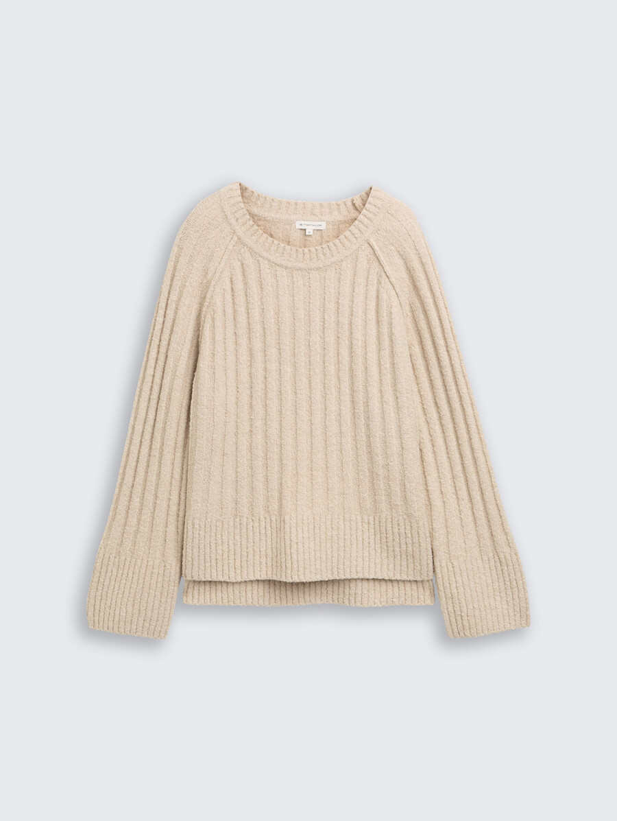 jersey de punto bouclé con porcentaje de lana