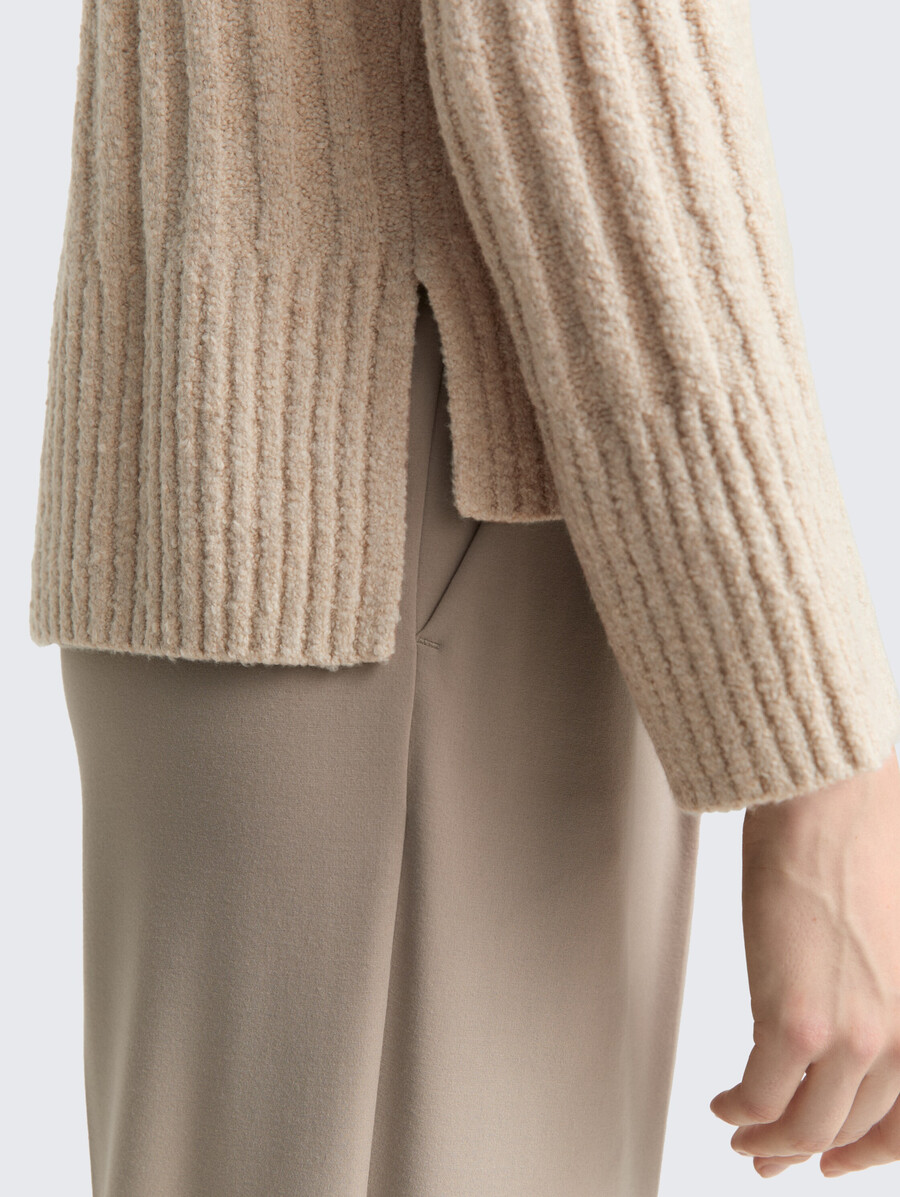 jersey de punto bouclé con porcentaje de lana