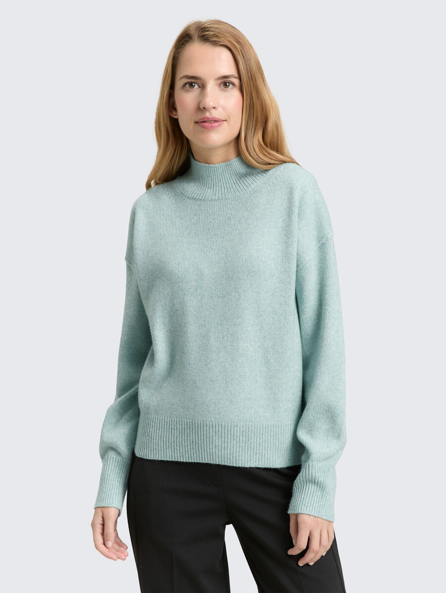 jersey de punto de gran tamaño con cuello alto