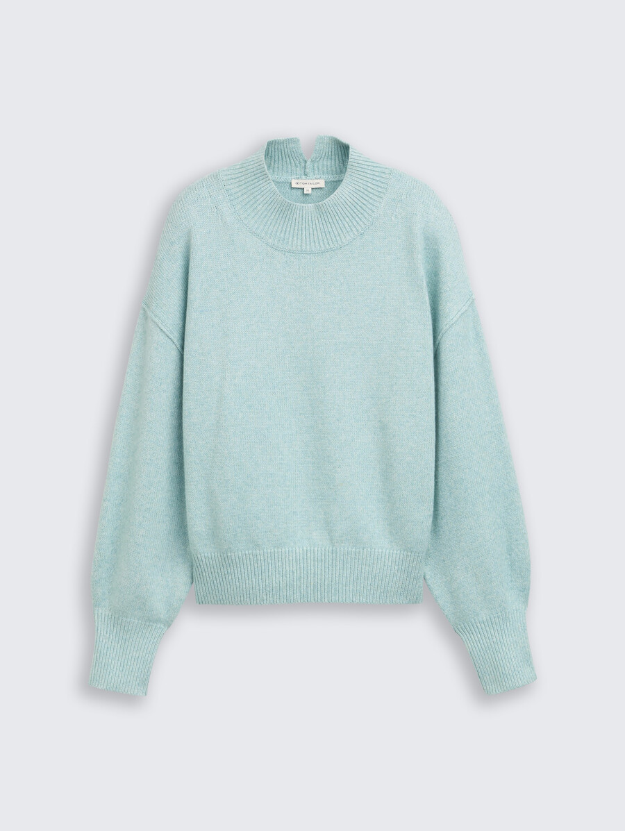 jersey de punto de gran tamaño con cuello alto
