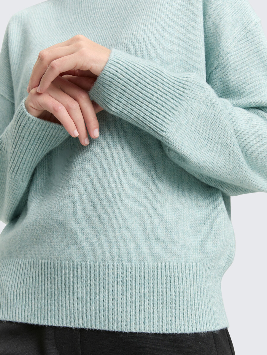 jersey de punto de gran tamaño con cuello alto