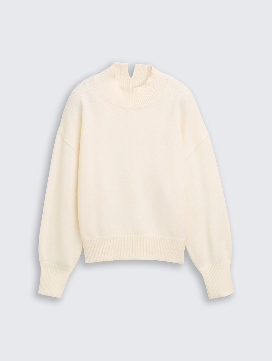 jersey de punto de gran tamaño con cuello alto