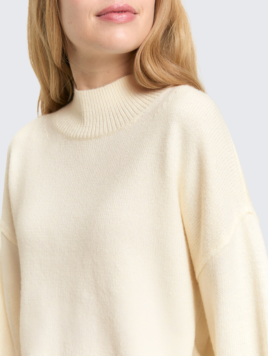 jersey de punto de gran tamaño con cuello alto
