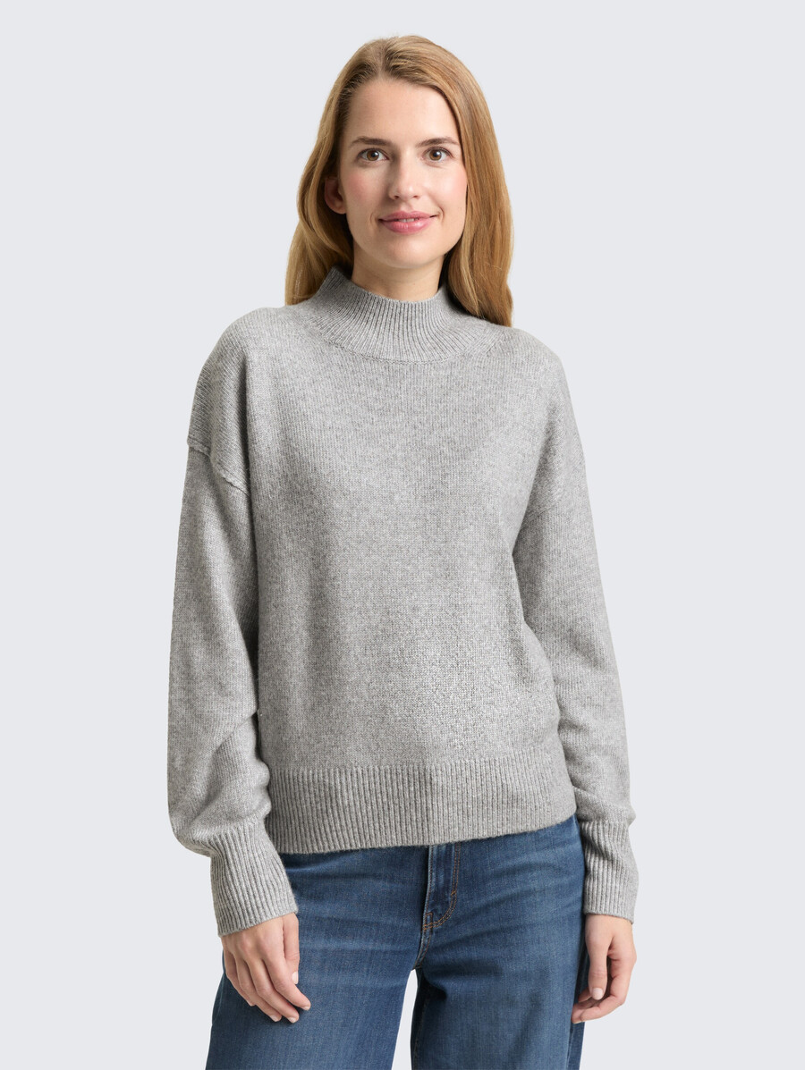 jersey de punto de gran tamaño con cuello alto