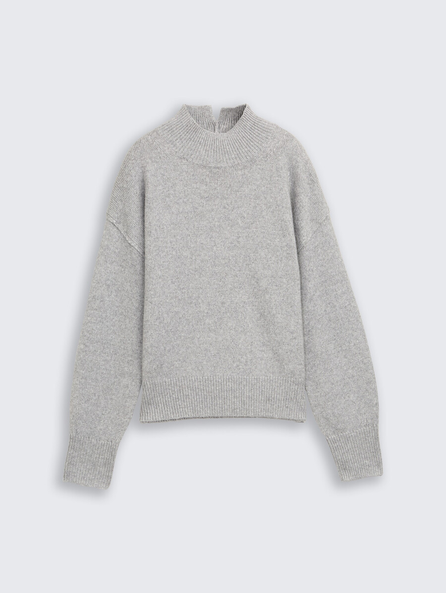 jersey de punto de gran tamaño con cuello alto
