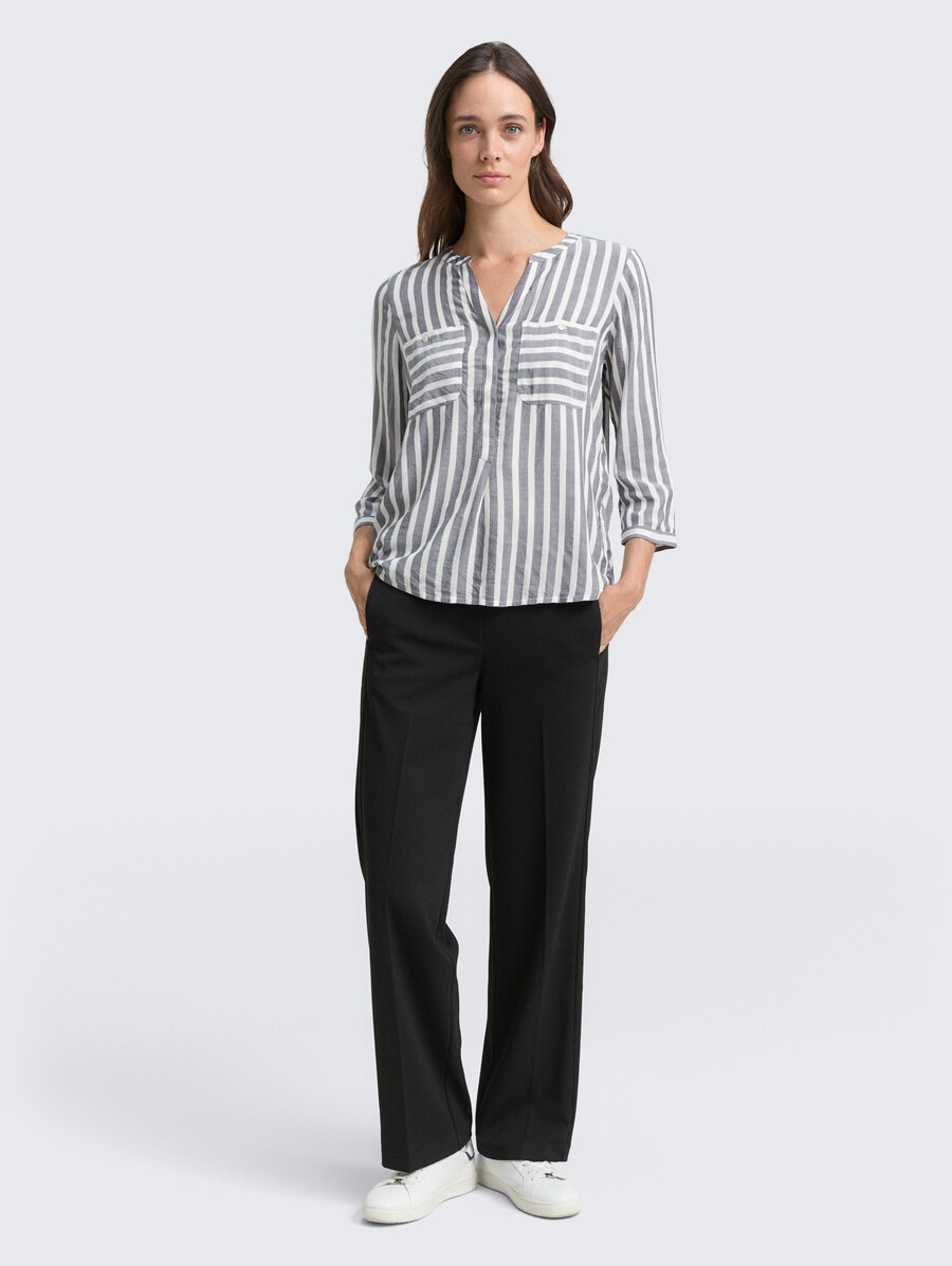 blusa de rayas con bolsillos