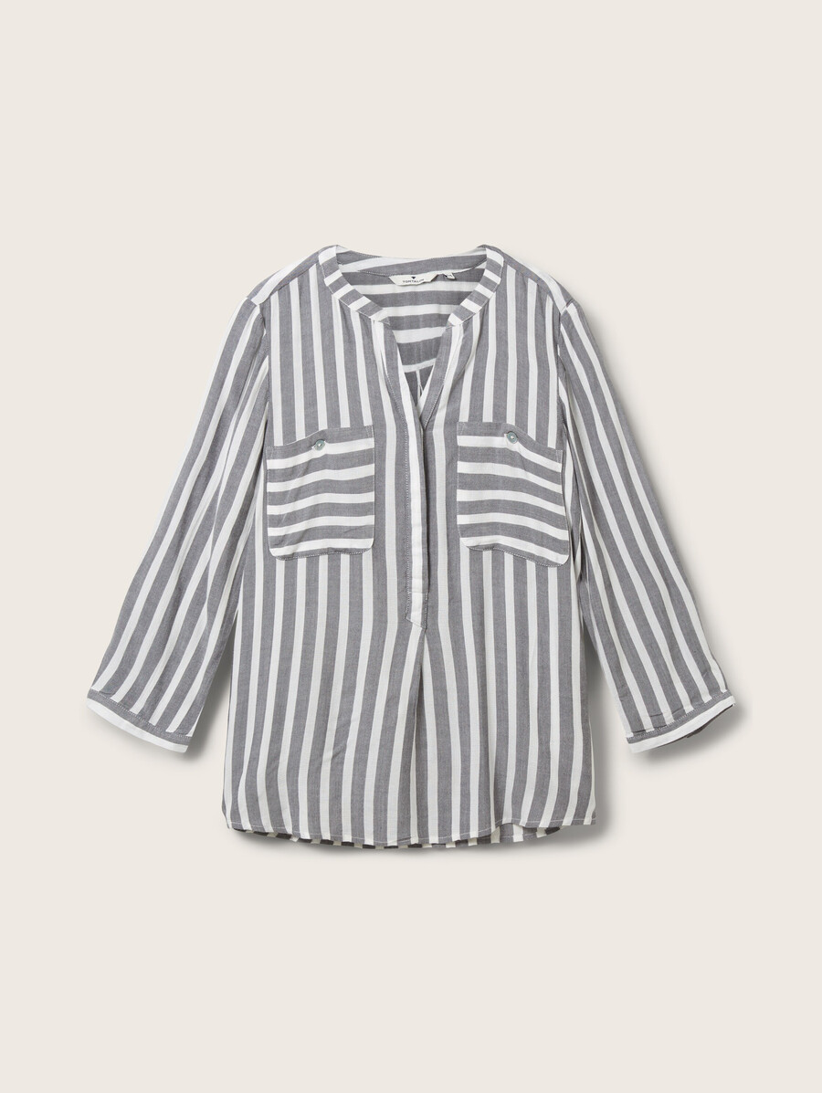 blusa de rayas con bolsillos
