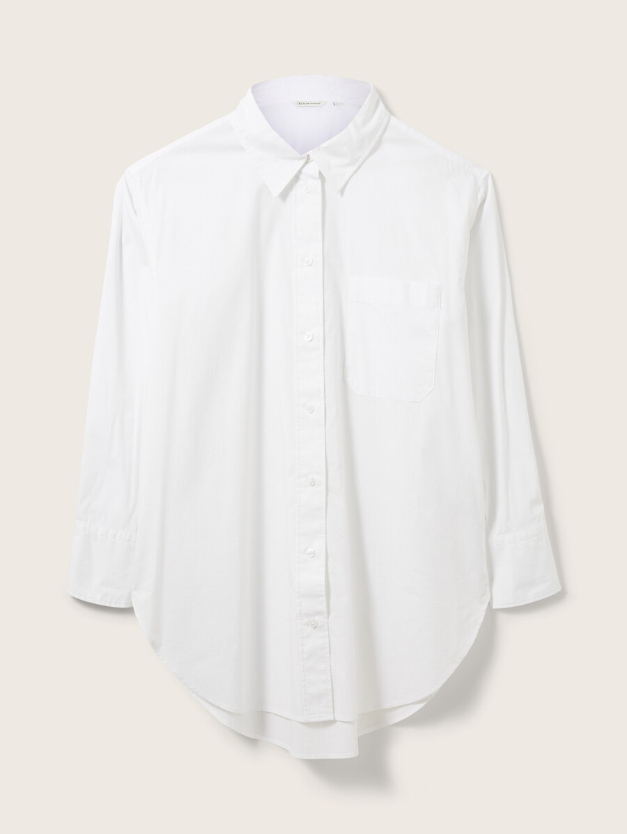 camisa larga con bolsillo en el pecho