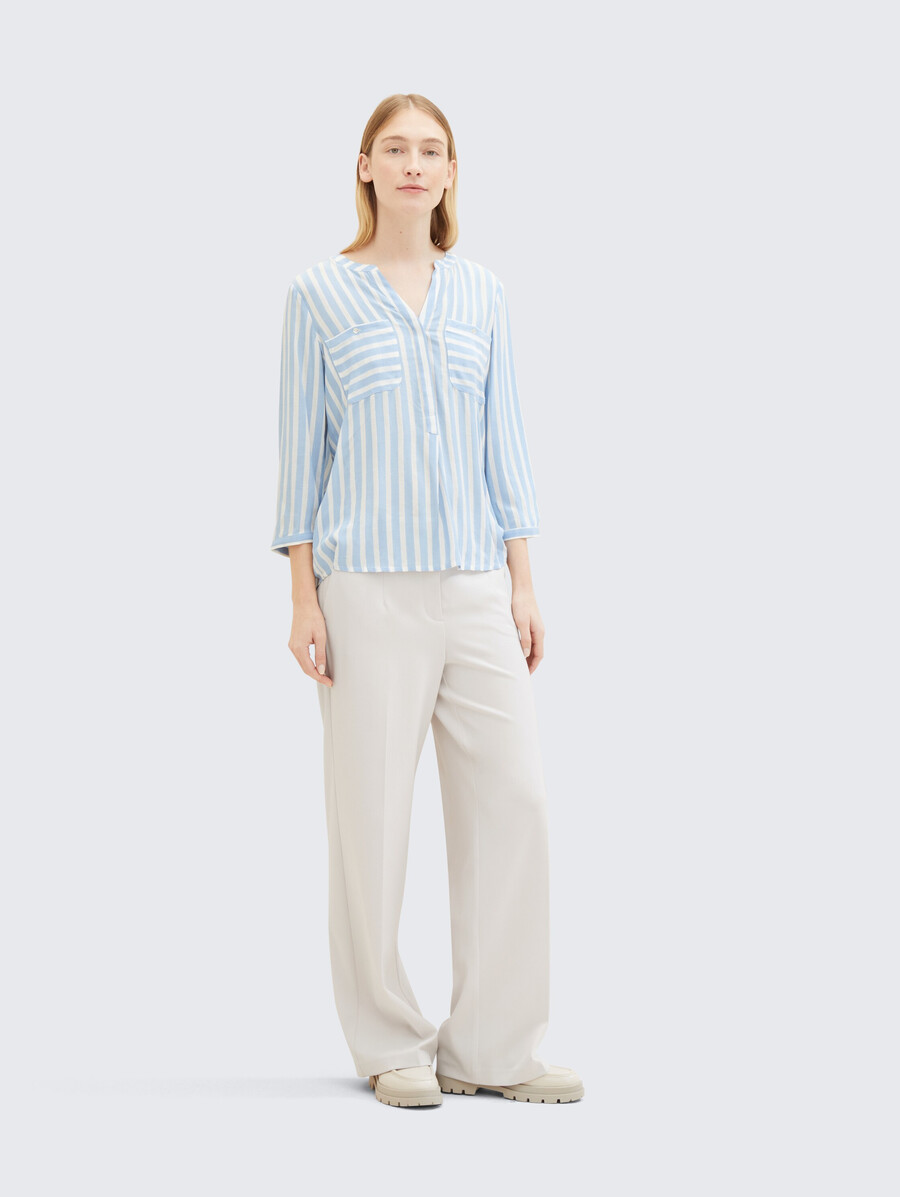 blusa de rayas con bolsillos