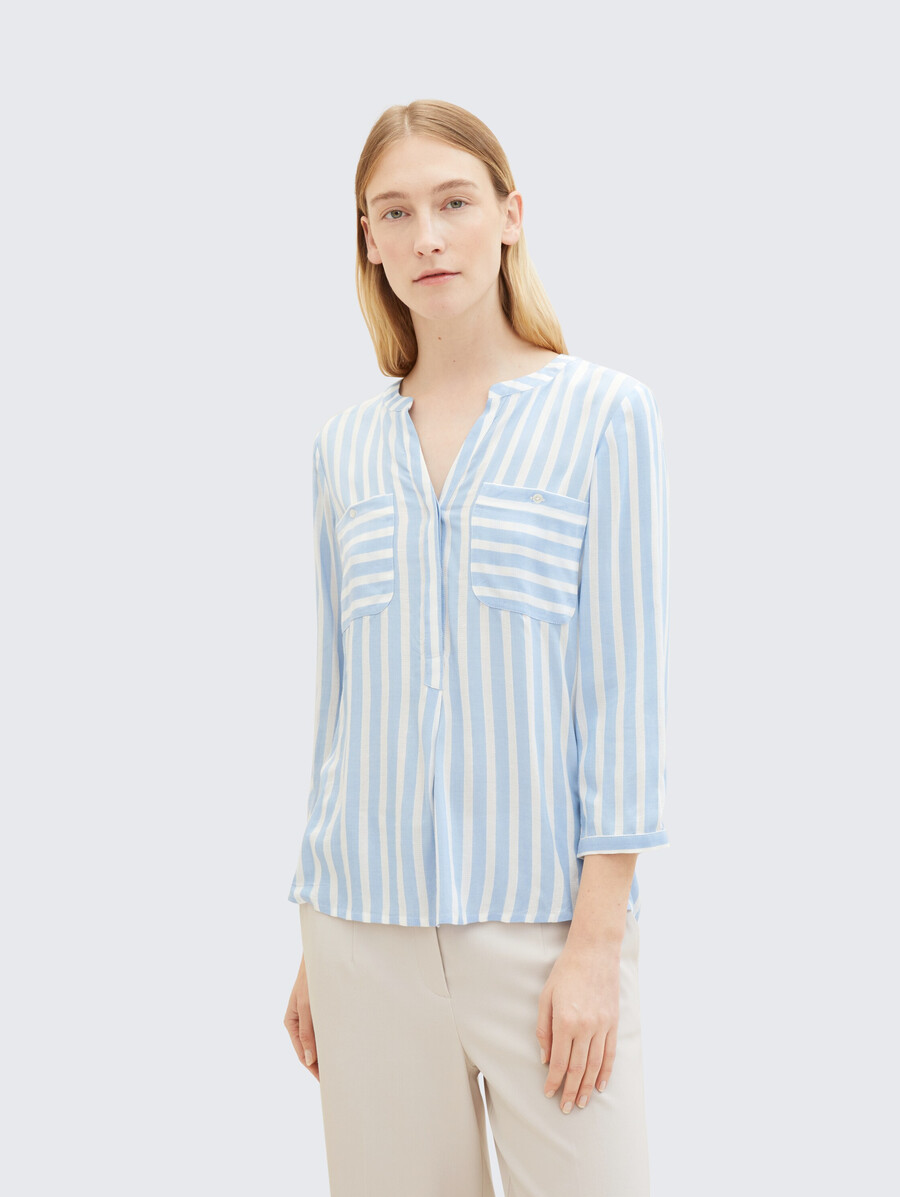 blusa de rayas con bolsillos