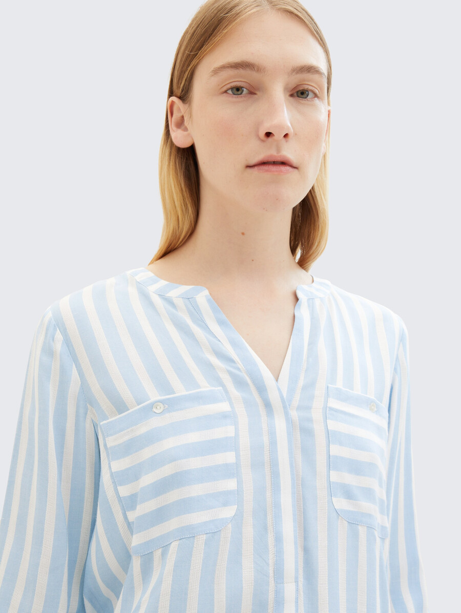 blusa de rayas con bolsillos