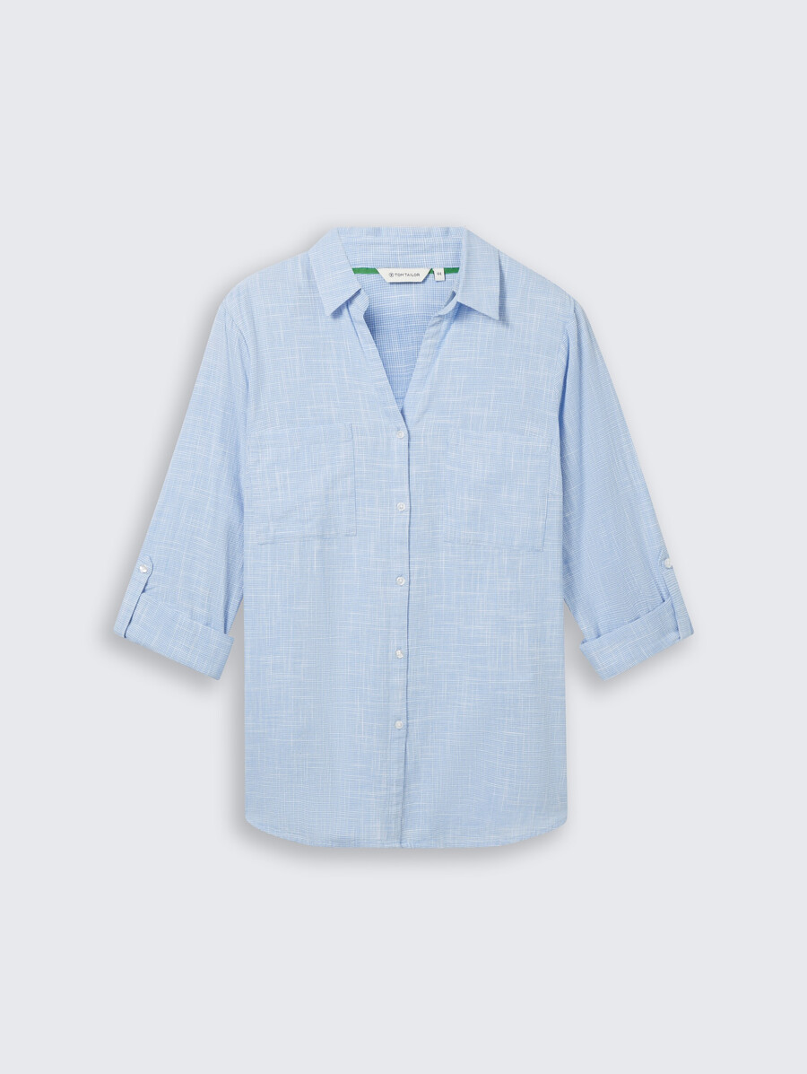 talla grande - blusa con bolsillos en el pecho