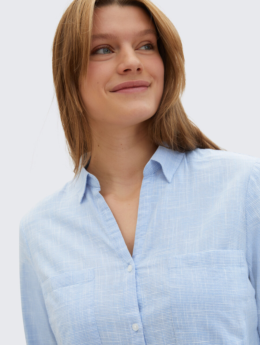 talla grande - blusa con bolsillos en el pecho