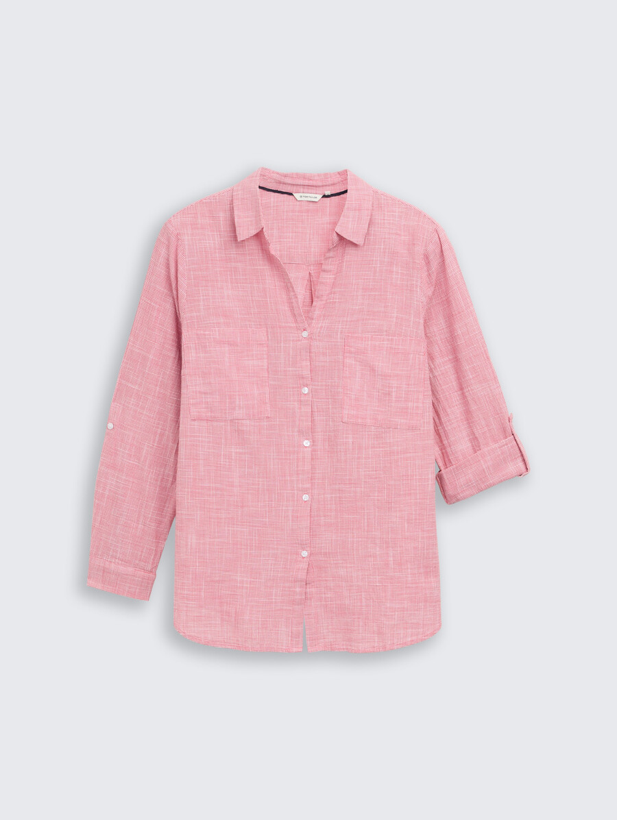 talla grande - blusa con bolsillos en el pecho