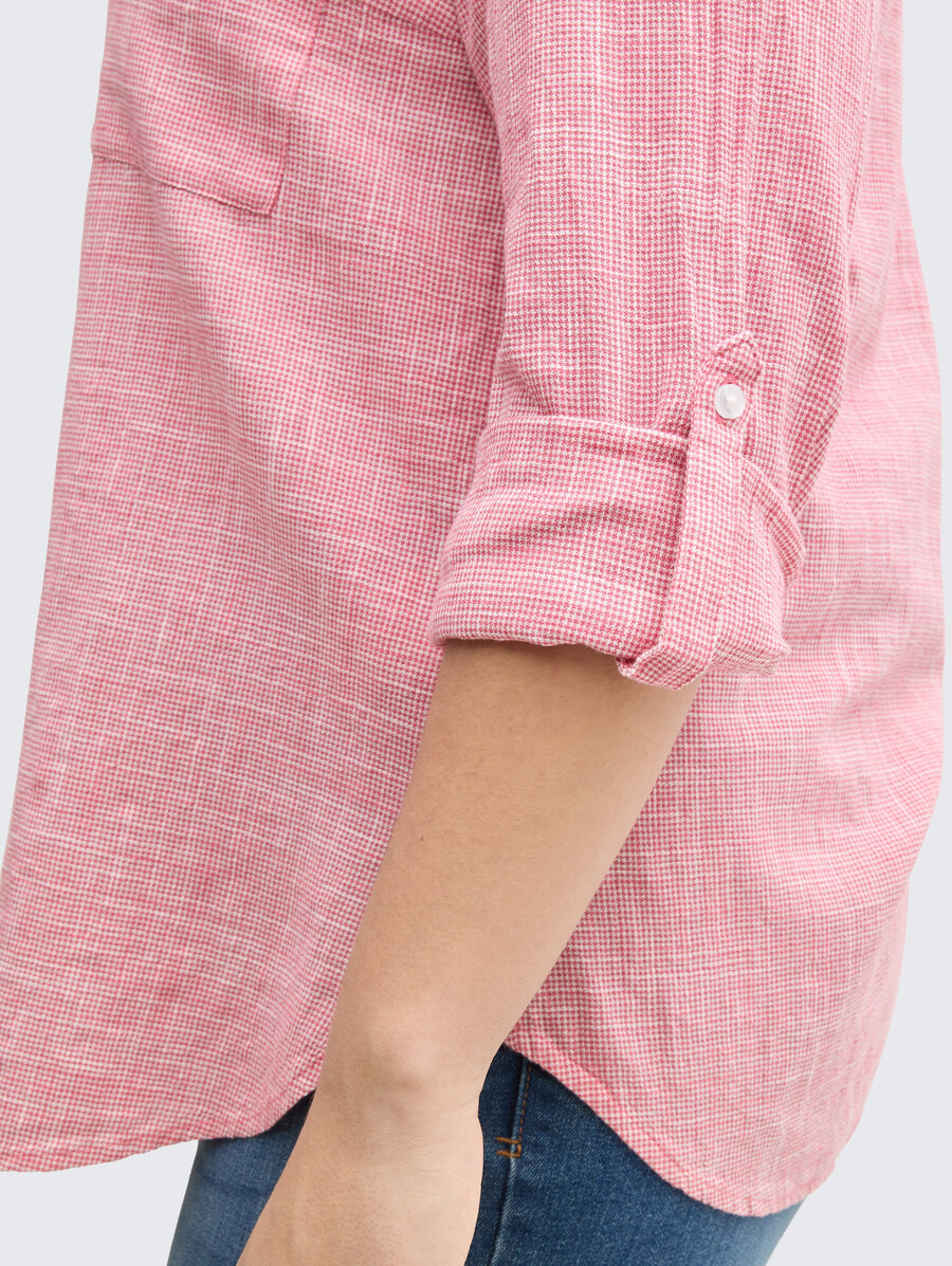 talla grande - blusa con bolsillos en el pecho