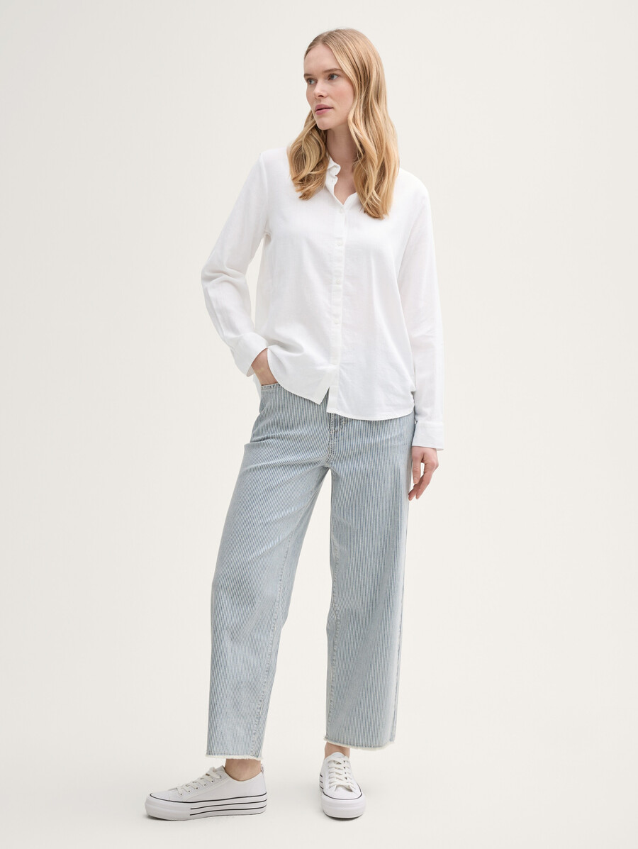 blusa camisera con contenido de lino