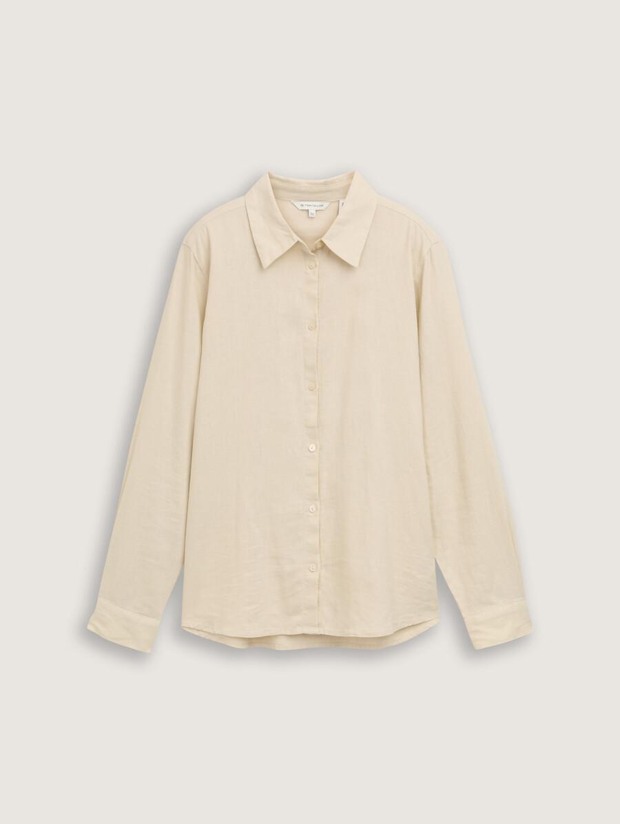blusa camisera con contenido de lino