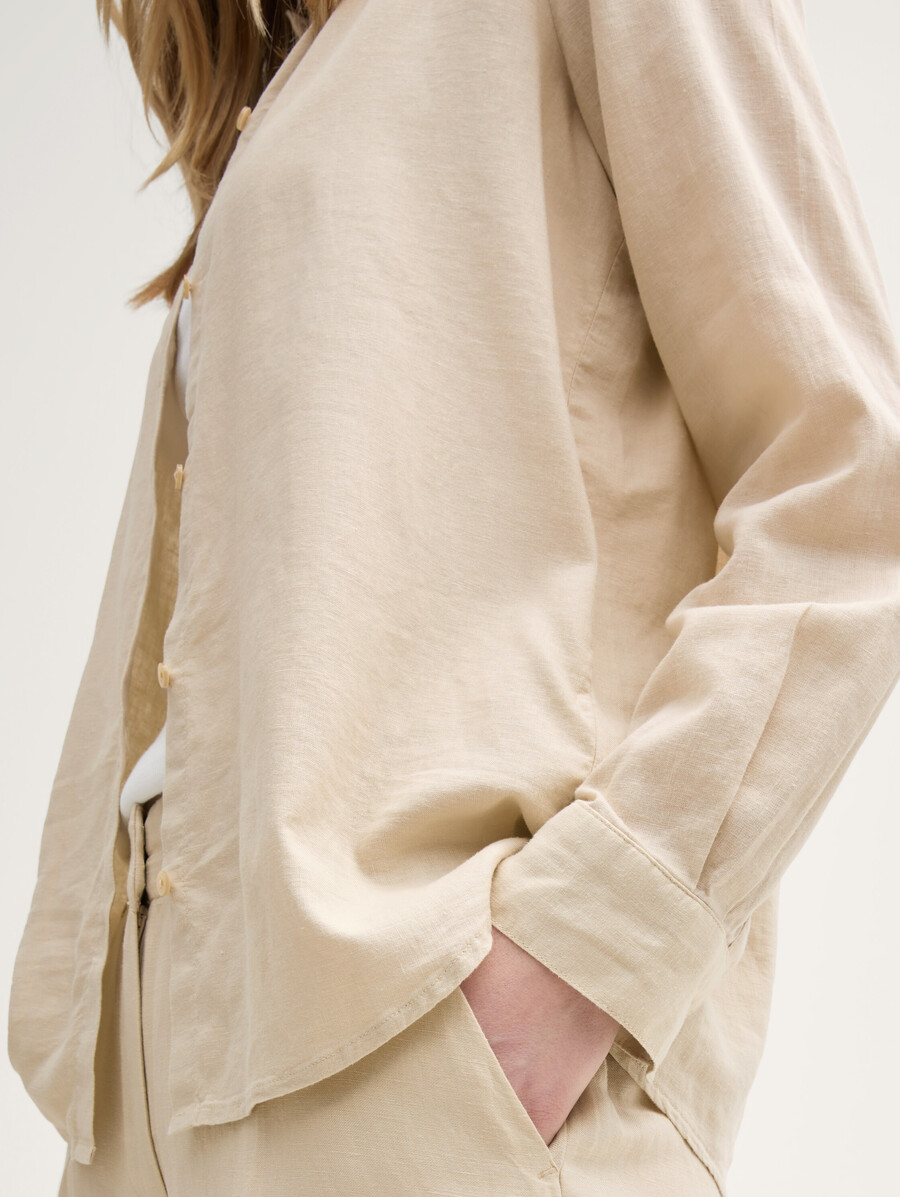 blusa camisera con contenido de lino